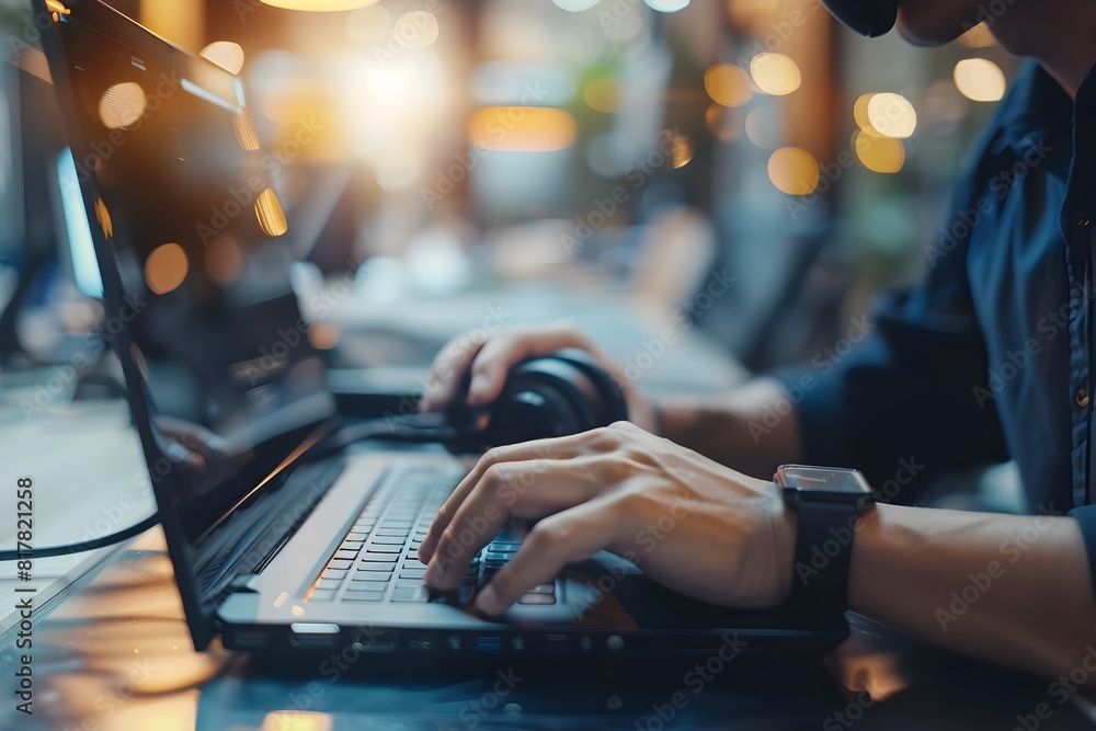 Poster technical software engineer providing customer service support through digital network