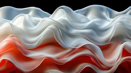   A red, white, and blue wave pattern on a black background