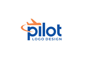 simple pilot monogram logo. tour and travel symbol vector design