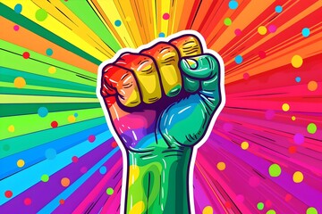 Defiant Fist Raising for LGBTQ Pride and