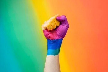 Raised Fist Representing Pride and Strength in LGBTQ Community During