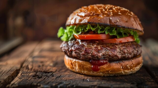 elk burger, copy space