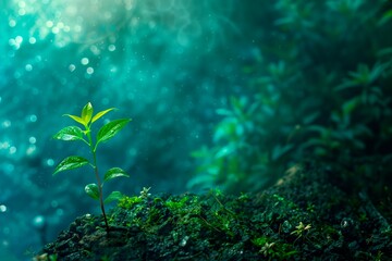 Fototapeta premium World Environment Day. A tree is on the foreground with a blurred background