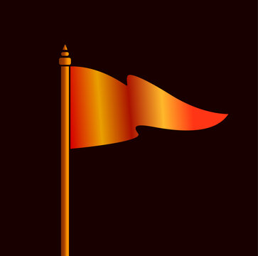 Orange flag vector icon. Bhagwa Hindu zenda vector. Art work