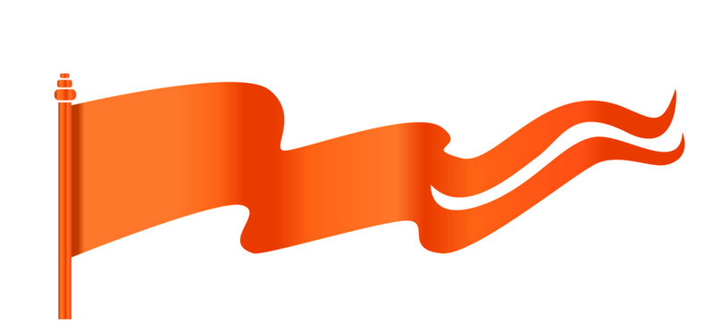 Hindu holy flag with orange color. Bhagwa flag on white background. Art work