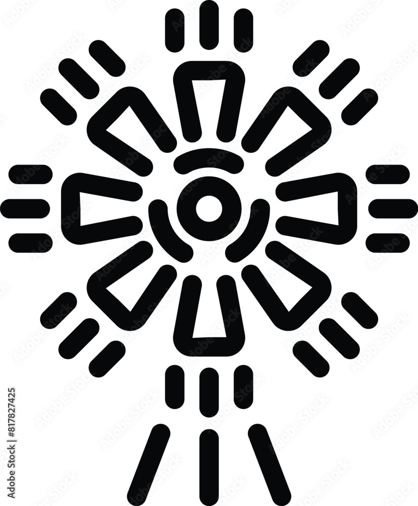 Wall mural Abstract sunburst pattern icon in black and white vector design illustration with radial burst symbol and geometric rays decoration for logo, branding, and identity stationery elegance - Wall murals