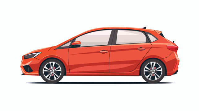 Car hatchback body type. Side view of auto motor vehicle