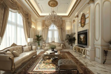 classical theme livingroom