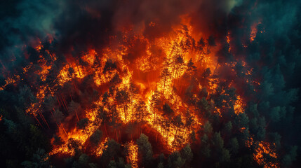 Climate change, forest on fire, irresponsible humans