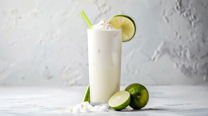 cocktail with lime and mint