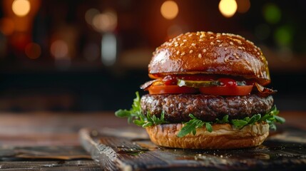 beyond meat burger, copy space, burger day background concept