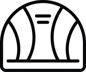 Simplistic vector illustration of a knit beanie hat in black and white, suitable for various design uses