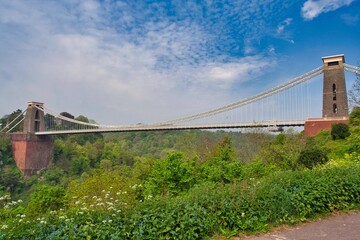 Daylight view of the Clifton Suspension Bridge, Bristol, UK.