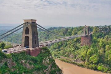 Daylight view of the Clifton Suspension Bridge, Bristol, UK.