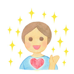 元気に話す男の子・男性