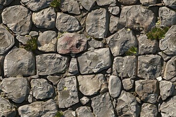 Fototapeta premium Textured cobblestone surface pattern ideal for creating a realistic and immersive environment in digital art or game design.