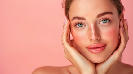 Fototapeta premium Pursuit of Flawless Radiant Skin A Journey of Gentle Treatments and Luminous Transformation