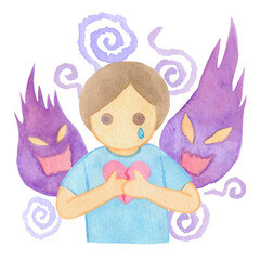 苦しむ・悲しむ男の子・男性