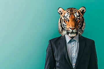 Person with Tiger Head in Business Suit