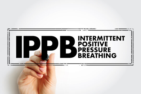 IPPB Intermittent Positive Pressure Breathing - respiratory therapy treatment for people who are hypoventilating, acronym text concept stamp
