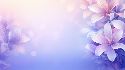 Soft gradient background with blurred floral elements