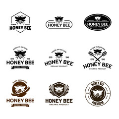 Obraz premium Set of Honey logo design template illustration vector graphic