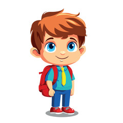 Cartoon school boy