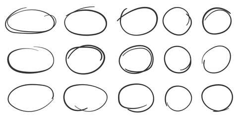 Circle line sketch icon in hand drawn style. Circular scribble doodle vector illustration on isolated background. Pencil or pen bubble sign business concept.