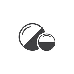 Pills capsules icon in flat style. Medical tablet vector illustration on isolated background. Healthcare drug sign business concept.