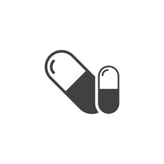 Pills capsules icon in flat style. Medical tablet vector illustration on isolated background. Healthcare drug sign business concept.