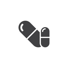 Pills capsules icon in flat style. Medical tablet vector illustration on isolated background. Healthcare drug sign business concept.