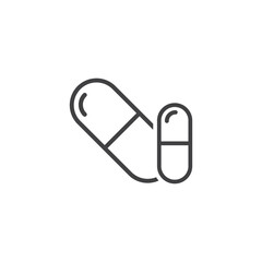 Pills capsules icon in flat style. Medical tablet vector illustration on isolated background. Healthcare drug sign business concept.