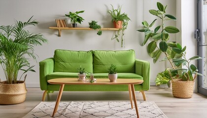 "Verdant Sanctuary: A Lush and Inviting Living Room Design"interior, room, sofa, furniture, home, luxury, couch, 3d, apartment, lounge
