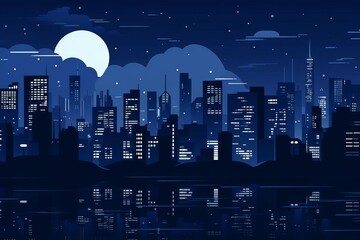 City night lights flat design top view nightlife theme animation Monochromatic Color Scheme
