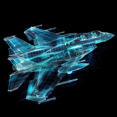 Fototapeta na wymiar A digital representation of an F-15E Strike Eagle, an American twin-engine, all-weather tactical fighter aircraft designed for long-range interdiction and air superiority.