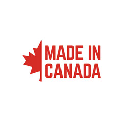 Made in canada label or logo design template
