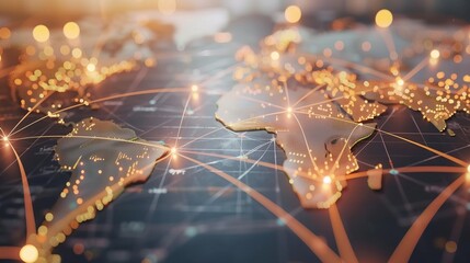 Global Business Adventures Expanding Horizons. International connection for company successful development, showcasing diverse professionals collaborating across continents for innovative growth.