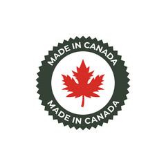 Made in canada label or logo design template
