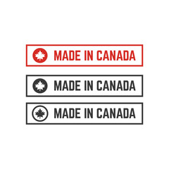 Made in canada label or logo design template