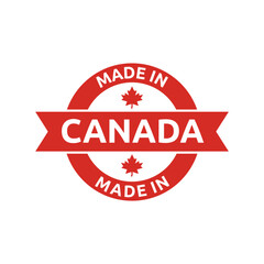 Made in canada label or logo design template