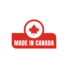 Made in canada label or logo design template