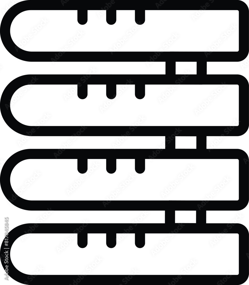 Poster black and white icon depicting server racks for data center and network themes