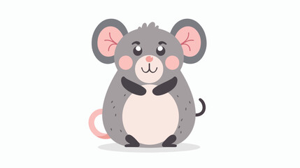 Cute baby mouse. Happy funny rodent with smiling face