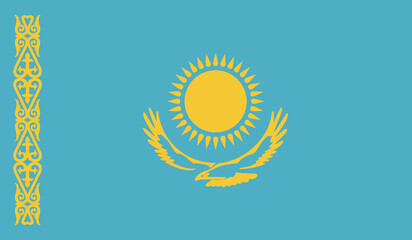 Illustration of the flag of Kazakhstan