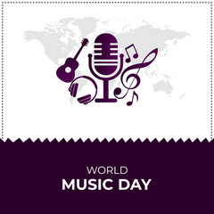 international music day. flat illustration design. World Music day banner. poster, card and template. holiday concept. music day element.	Jpeg format.
