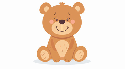 Cute childish animal character in simple style. Flat
