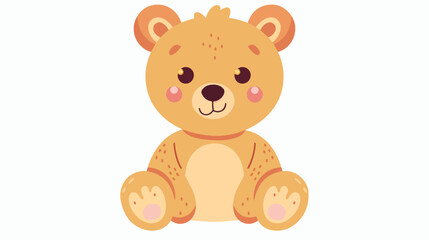 Cute childish animal character in simple style. Flat