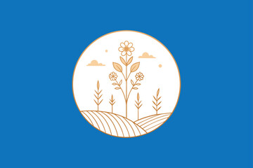 A simplistic yet captivating logo featuring a large, vector art illustration