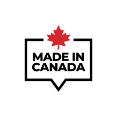 Made in canada label or logo design template