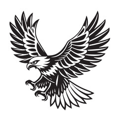 Fototapeta premium vector eagle flying silhouette